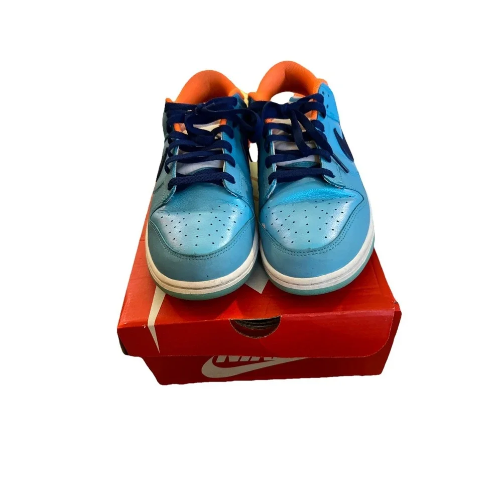 Size Men's 11 - Nike Dunk SE Low Baltic Blue Total Orange Sneakers With Box - Picture 2 of 7